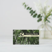 Monogramm auf der Kante - Holzkanopie Visitenkarte (Stehend Vorderseite)