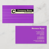 Monogramm auf der Kante - Lila gebürstet Visitenkarte (Vorne/Hinten)