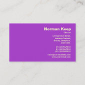 Monogramm auf der Kante - Lila gebürstet Visitenkarte (Rückseite)