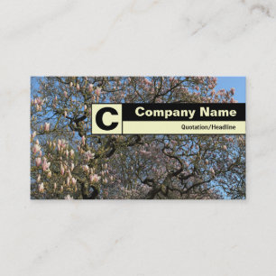 Monogramm auf der Kante - Magnolienbaum in Blossom Visitenkarte