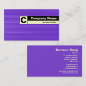 Monogramm auf der Kante - Pinselviolett Visitenkarte (Vorne/Hinten)