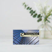 Monogramm auf der Kante - Reflektierender Bürobloc Visitenkarte (Stehend Vorderseite)