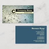 Monogramm auf der Kante - Regen auf meinem Fenster Visitenkarte (Vorne/Hinten)