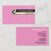 Monogramm auf der Kante - rosa gebürstet Visitenkarte (Vorne/Hinten)