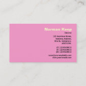 Monogramm auf der Kante - rosa gebürstet Visitenkarte (Rückseite)