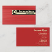 Monogramm auf der Kante - rot gebürstet Visitenkarte (Vorne/Hinten)