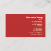 Monogramm auf der Kante - rot gebürstet Visitenkarte (Rückseite)