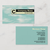 Monogramm auf der Kante - Sky Visitenkarte (Vorne/Hinten)