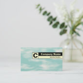 Monogramm auf der Kante - Sky Visitenkarte (Stehend Vorderseite)