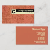 Monogramm auf der Kante - Terracotta-Fossilien Visitenkarte (Vorne/Hinten)