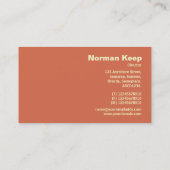 Monogramm auf der Kante - Terracotta-Fossilien Visitenkarte (Rückseite)