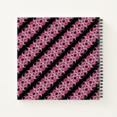 Monogramm auf der rosa und schwarzen Fraktal Notizblock (Rückseite)