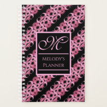 Monogramm auf der rosa und schwarzen Fraktal