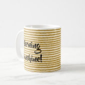 Monogramm auf der Tasse des Goldenen Glitzer (Vorderseite Links)