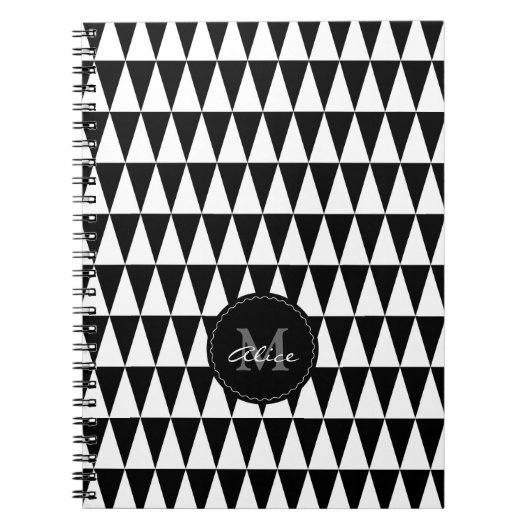 Monogramm auf Dreieck-Muster Notizblock (Vorderseite)