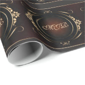 Monogramm auf elegantem Display - luxuriöses Ausse Geschenkpapier (Rolleneckpunkt)