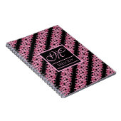 Monogramm auf Fraktal rosa und schwarz Notizblock (Rechte Seite)