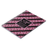 Monogramm auf Fraktal rosa und schwarz Notizblock (Linke Seite)