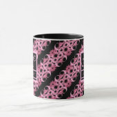 Monogramm auf Fraktal rosa und schwarz Tasse (Zentrum)