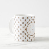 Monogramm auf Gingerbread Man Pattern 11oz Kaffeetasse (Vorderseite Links)