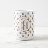 Monogramm auf Gingerbread Man Pattern 15oz Kaffeetasse (Mittel)