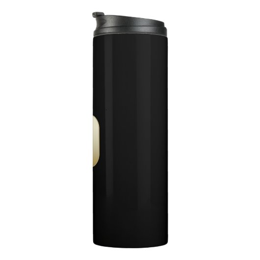 Monogramm auf Gold und Schwarz Thermosbecher (Nach rechts gedreht)