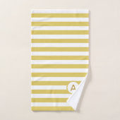 Monogramm auf Golden & White Strip Badhandtuch Set (Handtuch)