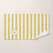 Monogramm auf Golden & White Strip Badhandtuch Set (Handtuch)