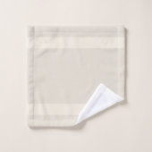 Monogramm auf hellen Sand Beige, mandelähnlich Far Badhandtuch Set (Waschlappen)