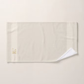 Monogramm auf hellen Sand Beige, mandelähnlich Far Badhandtuch Set (Handtuch)