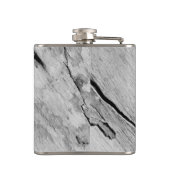 Monogramm auf Holz, schwarz und weiß Flachmann (Rückseite)