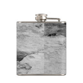 Monogramm auf Holz, schwarz und weiß Flachmann (Rückseite)