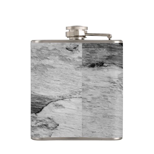 Monogramm auf Holz, schwarz und weiß Flachmann (Rückseite)