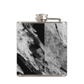 Monogramm auf Holz, schwarz und weiß Flachmann (Rückseite)