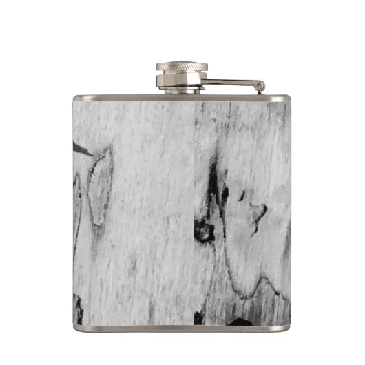 Monogramm auf Holz, schwarz und weiß Flachmann (Rückseite)