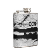 Monogramm auf Holz, schwarz und weiß Flachmann (Rechts)