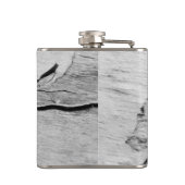 Monogramm auf Holz, schwarz und weiß Flachmann (Rückseite)