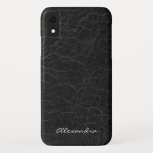 Monogramm auf Imitat-schwarzem Leder Case-Mate iPhone Hülle