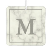 Monogramm auf Imitaten Weißer Marmor Autolufterfrischer (Rückseite)
