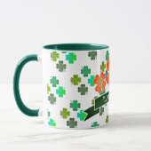 Monogramm auf Klee-Kleeblatt-Muster Tasse (Links)