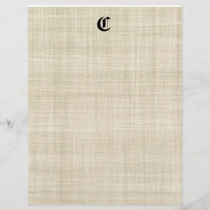 Monogramm auf Leinenschau Papier Hintergrund Flyer