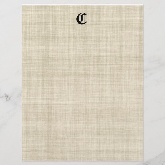 Monogramm auf Leinenschau Papier Hintergrund Flyer (Vorne)