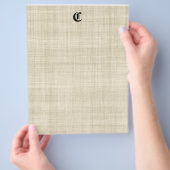 Monogramm auf Leinenschau Papier Hintergrund Flyer (Hand)