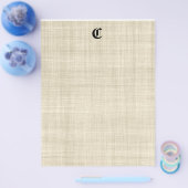 Monogramm auf Leinenschau Papier Hintergrund Flyer (Einzeln)