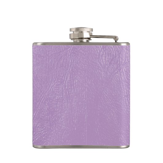 Monogramm auf Lila Leder Flachmann (Rückseite)