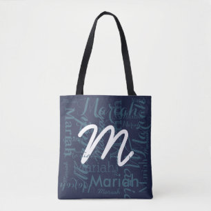 Monogramm auf marineblaue Mode Tasche