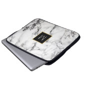 Monogramm auf Marmor Laptopschutzhülle (Vorne Knopf)