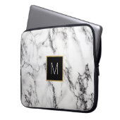 Monogramm auf Marmor Laptopschutzhülle (Vorderseite Links)