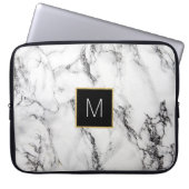 Monogramm auf Marmor Laptopschutzhülle (Vorderseite)