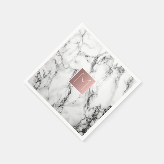 Monogramm auf Marmornacken Serviette (Ecke)